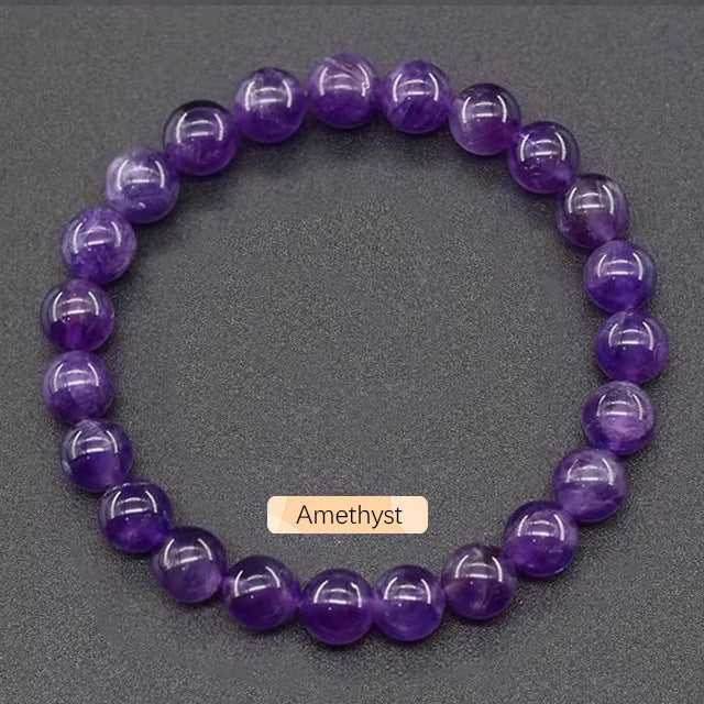 Crystal Bracelet Beads Natural Stone Bracelet Unisex Solid Color Simple Versatile Natural Stone Beads