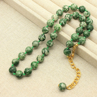 Green Stone Vintage Necklace, Elegant Teardrop Earrings - Heritage Quiet Luxury | iBrilliance