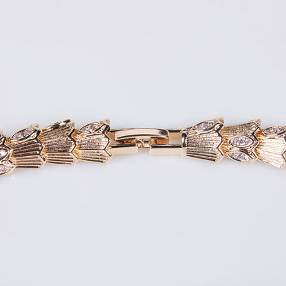 Fashionable micro-inlaid zircon snake necklace earring jewelry set banquet high-end snake necklace earrings
