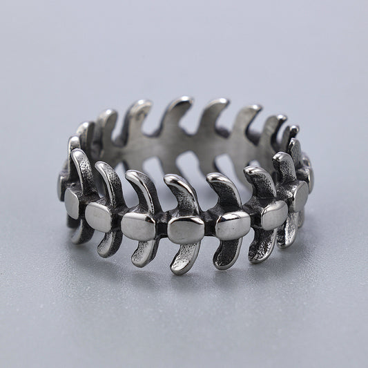 Titanium steel does not fade, hot-selling keel shape, trendy retro high street rings, men and women hip-hop personality
