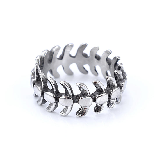 Titanium steel does not fade, hot-selling keel shape, trendy retro high street rings, men and women hip-hop personality