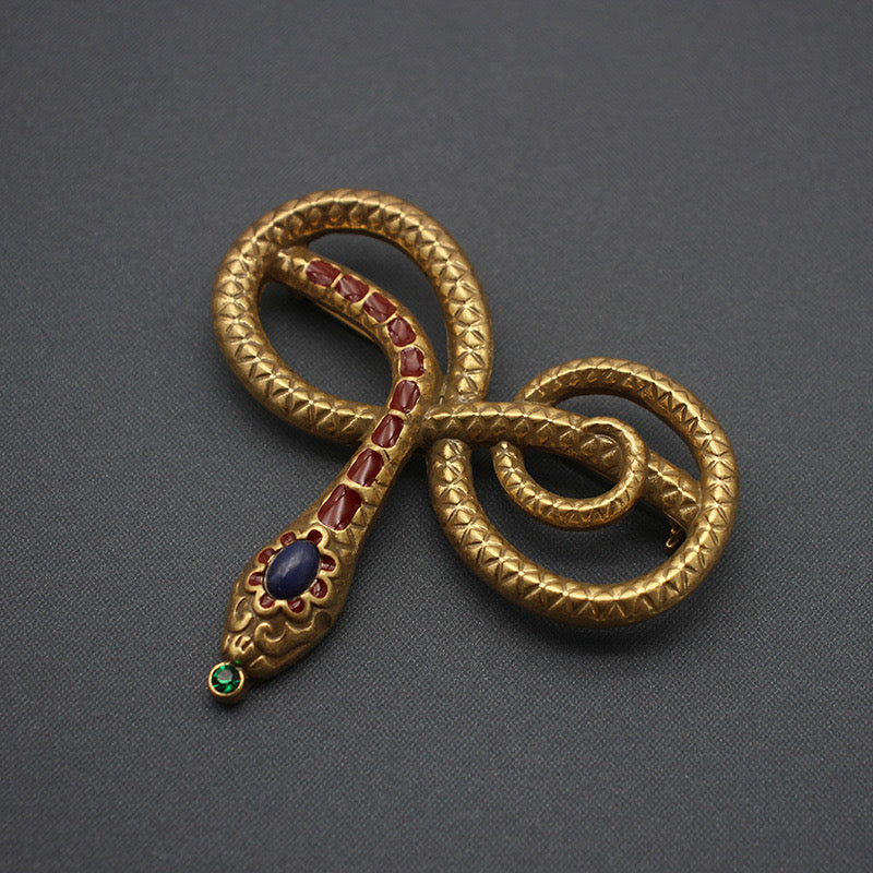 Vintage Art Rare Snake Bracelet Brooch Set Vintage Enamel Western Antique Jewelry Vintage Bracelet