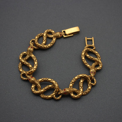 Vintage Art Rare Snake Bracelet Brooch Set Vintage Enamel Western Antique Jewelry Vintage Bracelet
