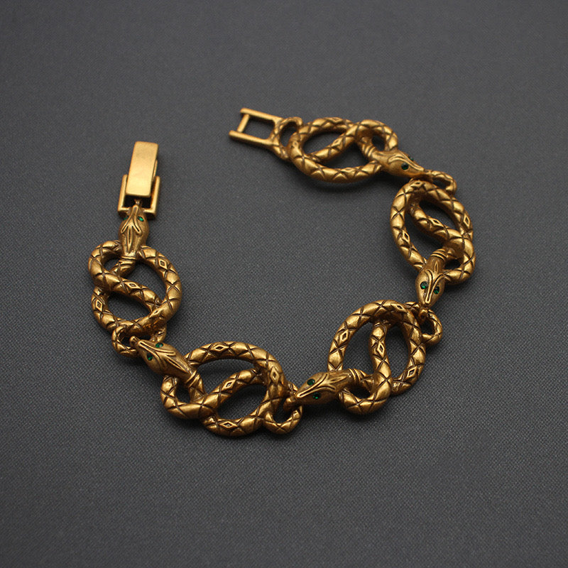 Vintage Art Rare Snake Bracelet Brooch Set Vintage Enamel Western Antique Jewelry Vintage Bracelet