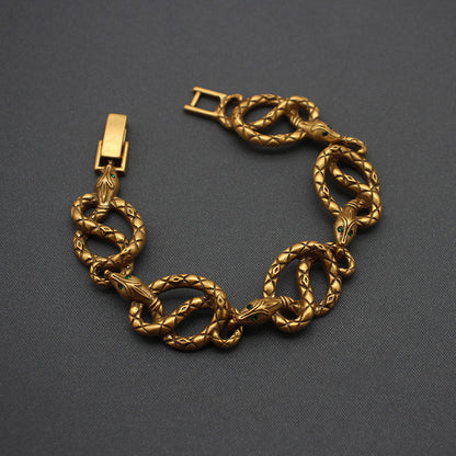 Vintage Art Rare Snake Bracelet Brooch Set Vintage Enamel Western Antique Jewelry Vintage Bracelet