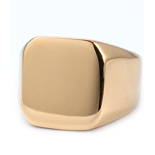 Neutral cold style minimalist glossy wide mirror retro versatile couple fashion ring