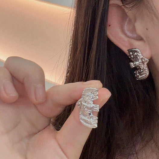 Wondrous Soaring Bird Stud Earrings | Engraved Artisan Jewellery E02 Earring