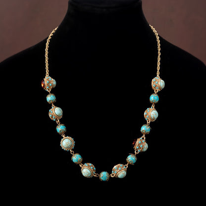 Turquoise & Zircon Beaded Set - Vintage Allure | iBrilliance