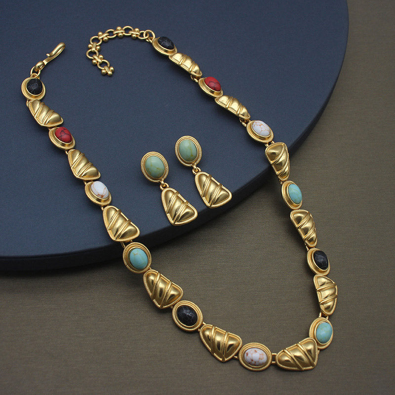 Vintage Stone Jewelry - Heritage Geometric Allure | iBrilliance