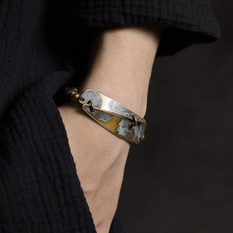 Vintage Bronze and Ebony Bead Bracelet – Unisex Style| iBrilliance