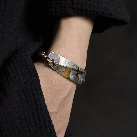 Vintage Bronze- und Ebenholzperlenarmband – Unisex-Stil | iBrilliance