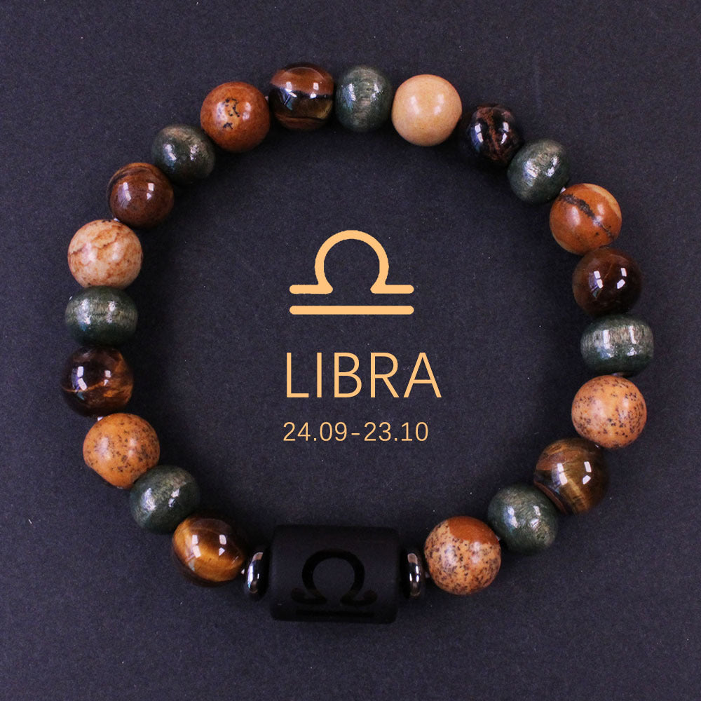 Twelve Constellations Bracelet Beaded Natural Stone Bracelet Universe Space Eight Planets Stone Picture Stone