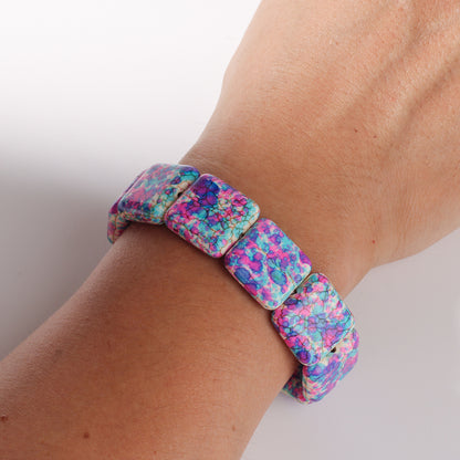 Square Natural Stone Hand-Strung Colorful Bracelet Beach Vacation Bohemian Bracelet Turquoise