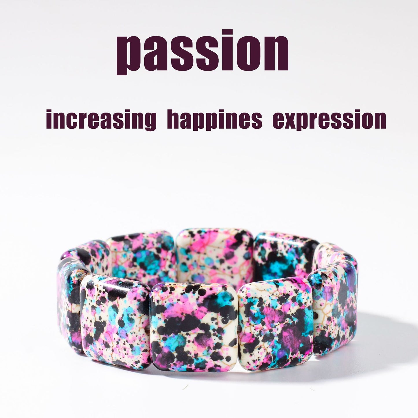 Square Natural Stone Hand-Strung Colorful Bracelet Beach Vacation Bohemian Bracelet Turquoise