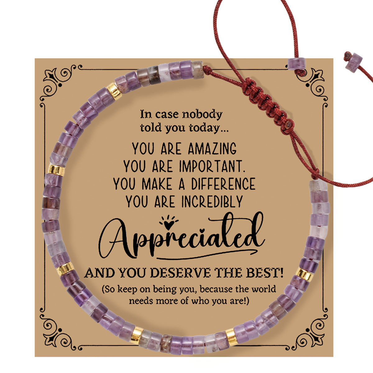 Adjustable Handmade Woven Bracelet Natural Stone Bohemian Colorful Aventurine Purple Braided Bracelet