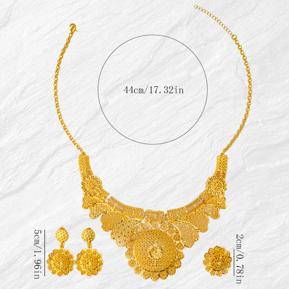 Triple Phoenix Wedding Necklace Set - Radiant Bridal Grace | iBrilliance