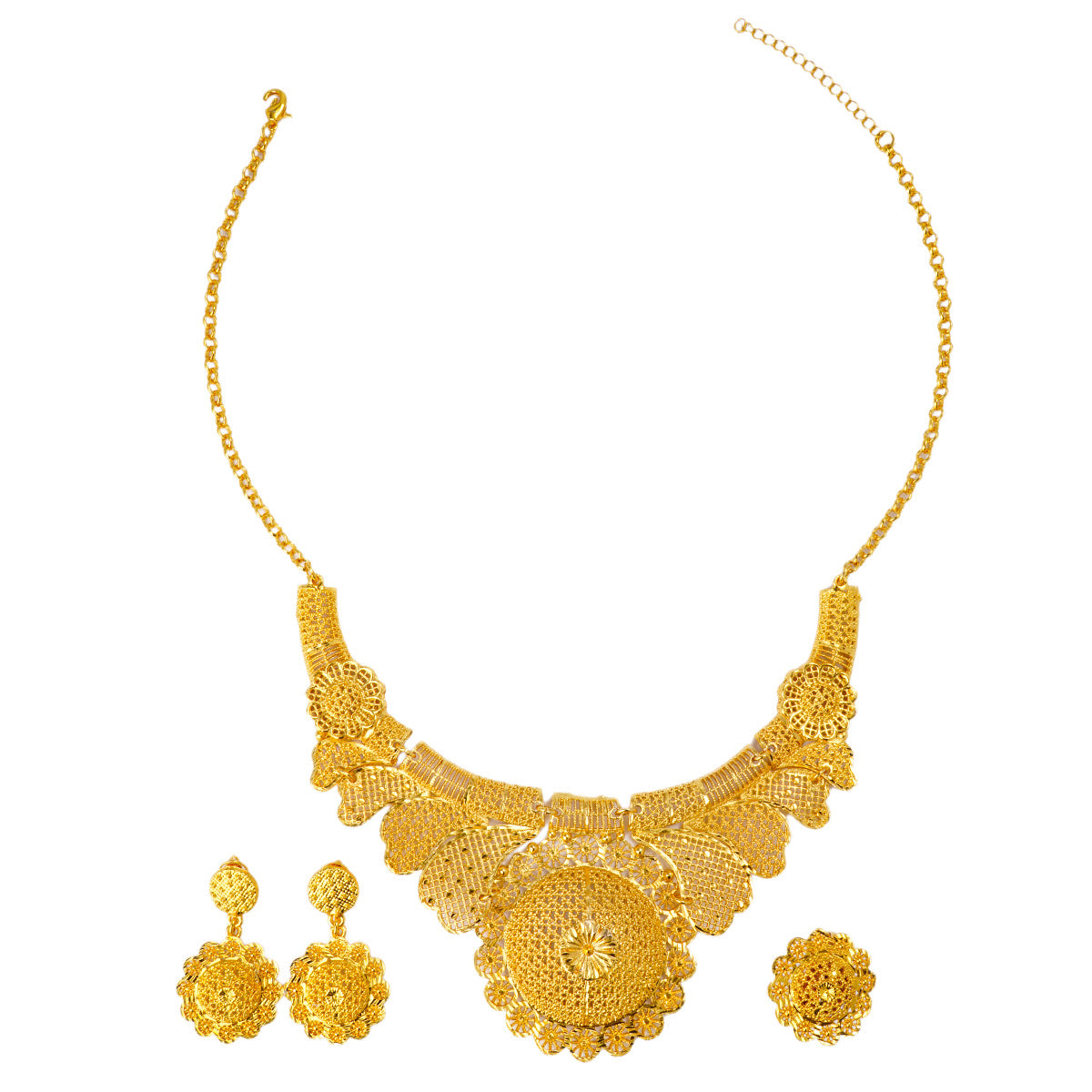 Triple Phoenix Wedding Necklace Set - Radiant Bridal Grace | iBrilliance