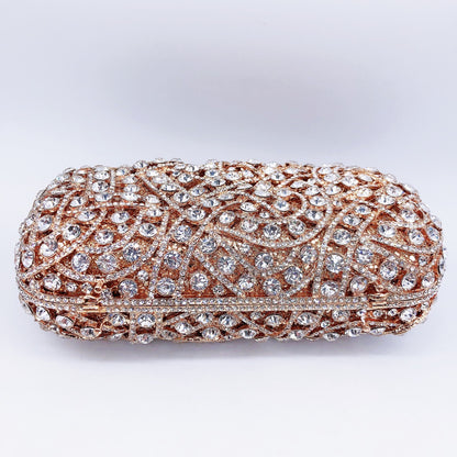 Hollow Rhinestone Evening Clutch Handbag for Women Matching Dress