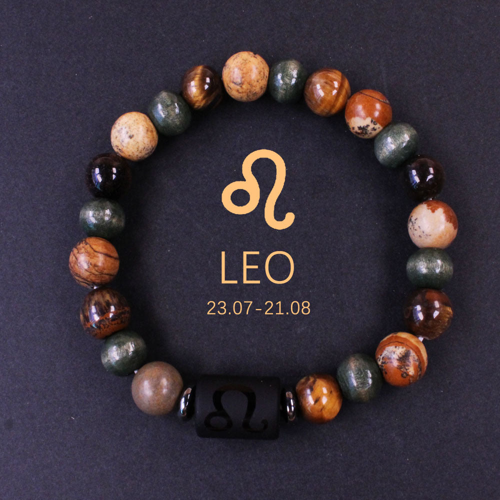 Twelve Constellations Bracelet Beaded Natural Stone Bracelet Universe Space Eight Planets Stone Picture Stone