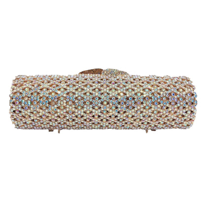 Luminous Hollow Metal Evening Clutch - Radiant Formal Statement | iBrilliance Gold AB