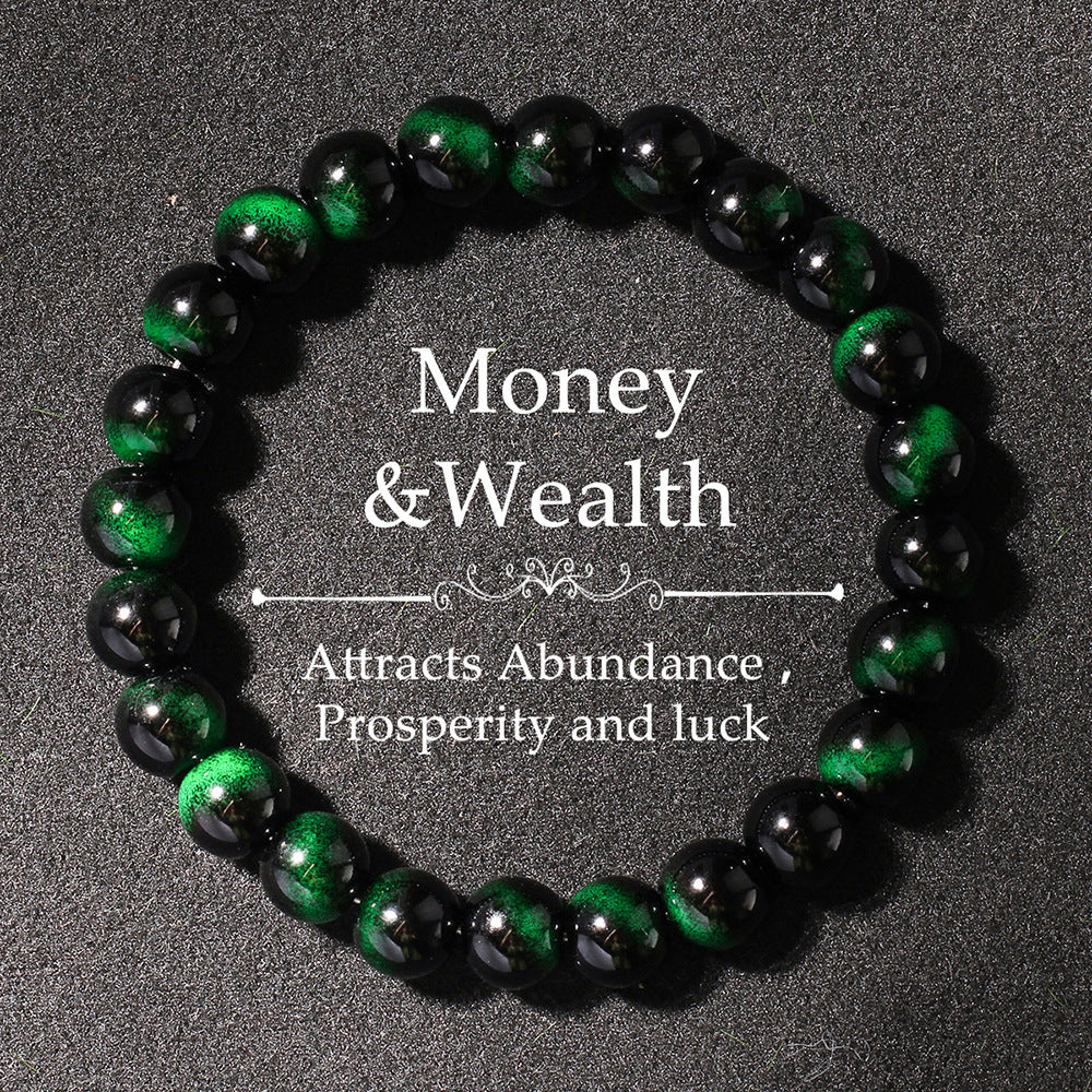 Glass Bracelet Imitation Tiger Eye Unisex Crystal Bracelet