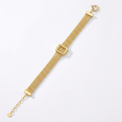 Sterling Silver Square-Detail Mesh Bracelet | Woven Bracelet BR11 Bracelet