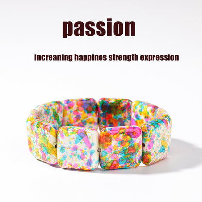 Square Natural Stone Hand-Strung Colorful Bracelet Beach Vacation Bohemian Bracelet Turquoise