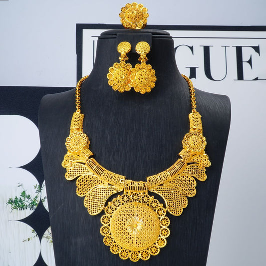 Triple Phoenix Wedding Necklace Set - Radiant Bridal Grace | iBrilliance