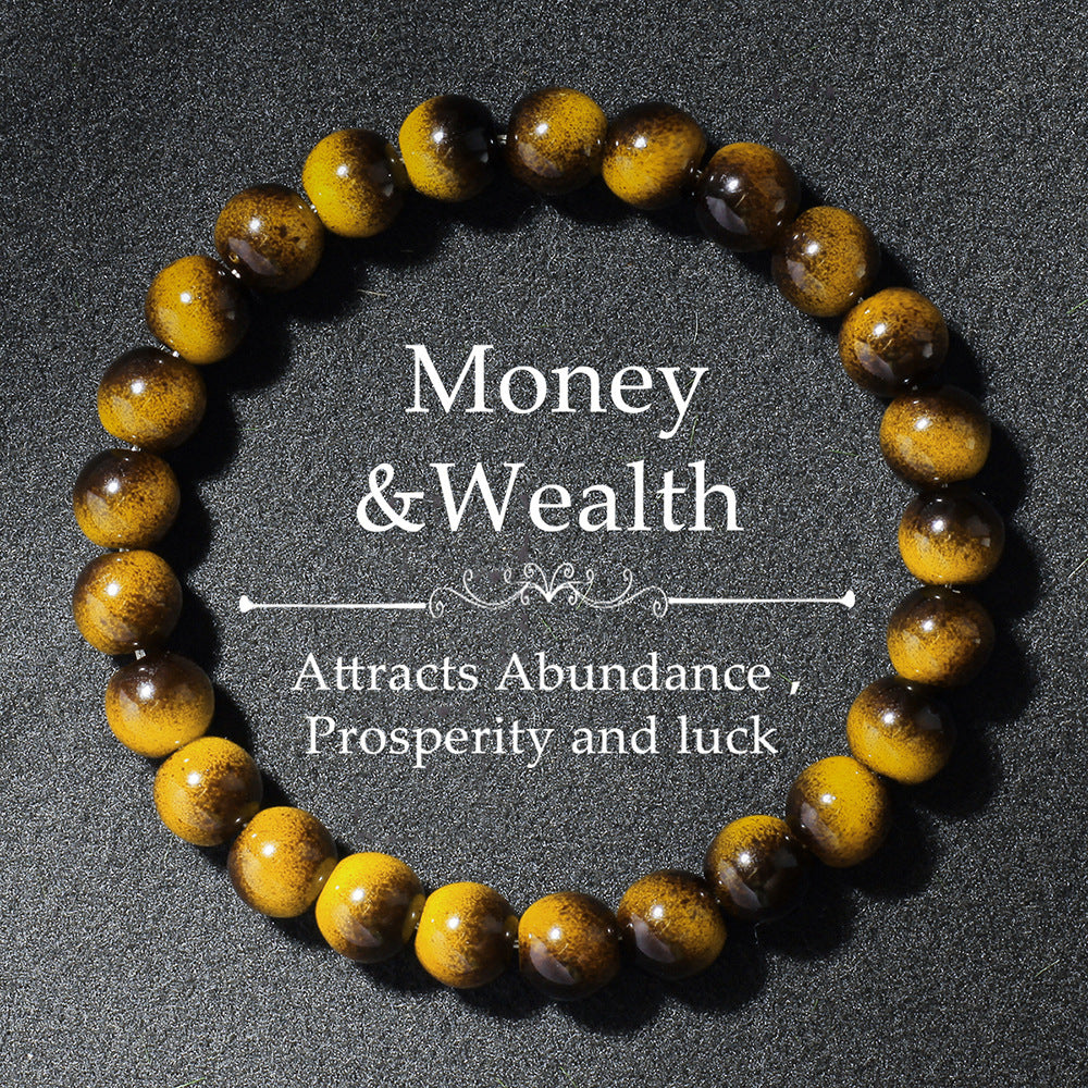 Glass Bracelet Imitation Tiger Eye Unisex Crystal Bracelet