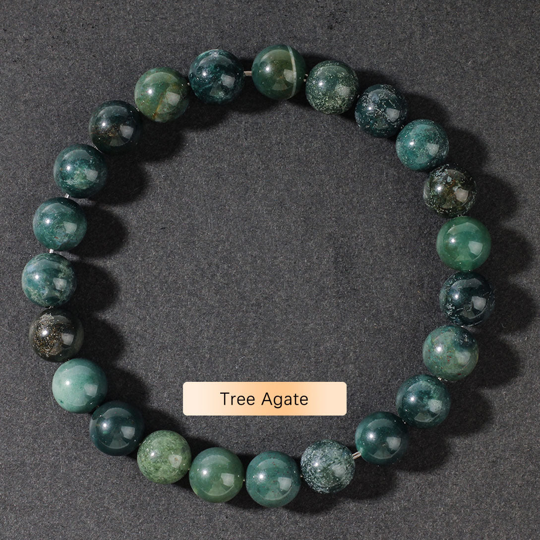 Crystal Bracelet Beads Natural Stone Bracelet Unisex Solid Color Simple Versatile Natural Stone Beads