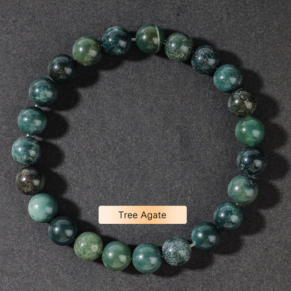 Crystal Bracelet Beads Natural Stone Bracelet Unisex Solid Color Simple Versatile Natural Stone Beads