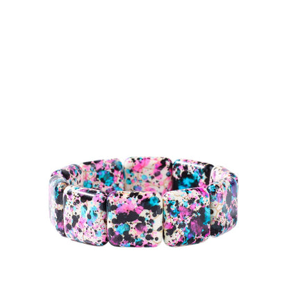 Square Natural Stone Hand-Strung Colorful Bracelet Beach Vacation Bohemian Bracelet Turquoise