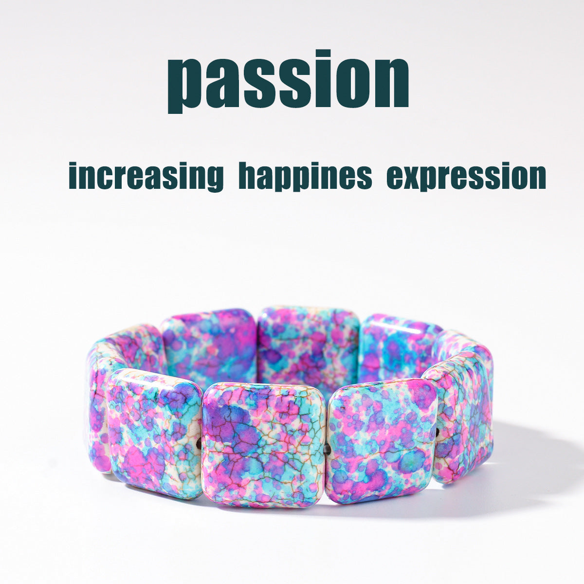 Square Natural Stone Hand-Strung Colorful Bracelet Beach Vacation Bohemian Bracelet Turquoise