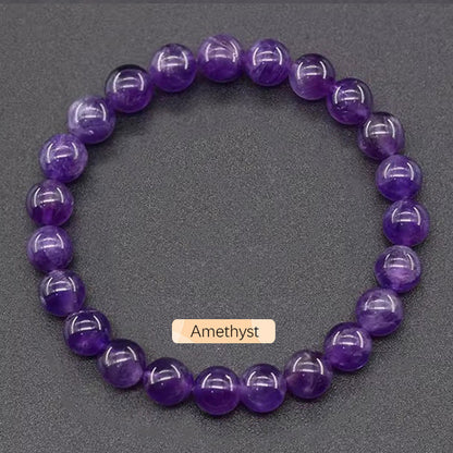 Crystal Bracelet Beads Natural Stone Bracelet Unisex Solid Color Simple Versatile Natural Stone Beads