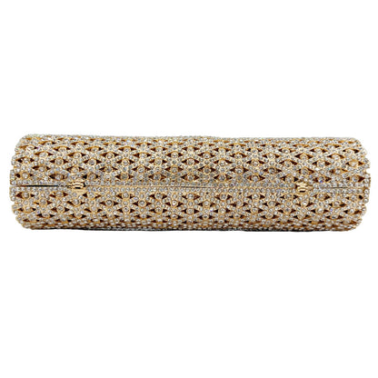 Luminous Hollow Metal Evening Clutch - Radiant Formal Statement | iBrilliance