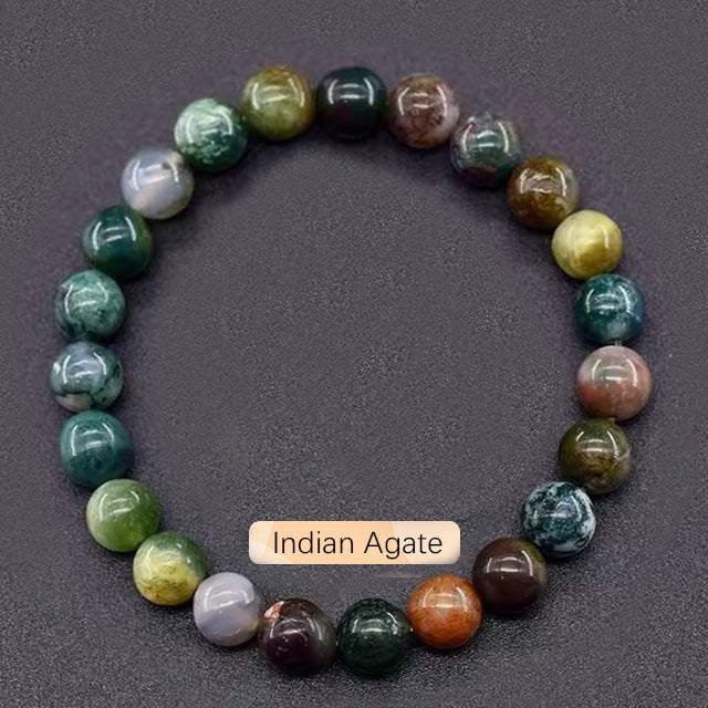 Crystal Bracelet Beads Natural Stone Bracelet Unisex Solid Color Simple Versatile Natural Stone Beads