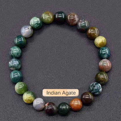 Crystal Bracelet Beads Natural Stone Bracelet Unisex Solid Color Simple Versatile Natural Stone Beads