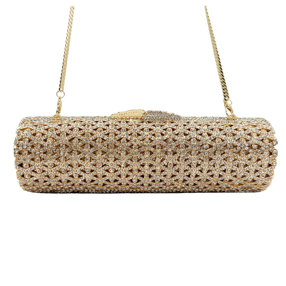 Luminous Hollow Metal Evening Clutch - Radiant Formal Statement | iBrilliance