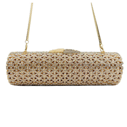 Luminous Hollow Metal Evening Clutch - Radiant Formal Statement | iBrilliance