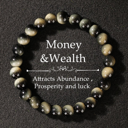 Glass Bracelet Imitation Tiger Eye Unisex Crystal Bracelet