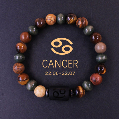 Twelve Constellations Bracelet Beaded Natural Stone Bracelet Universe Space Eight Planets Stone Picture Stone