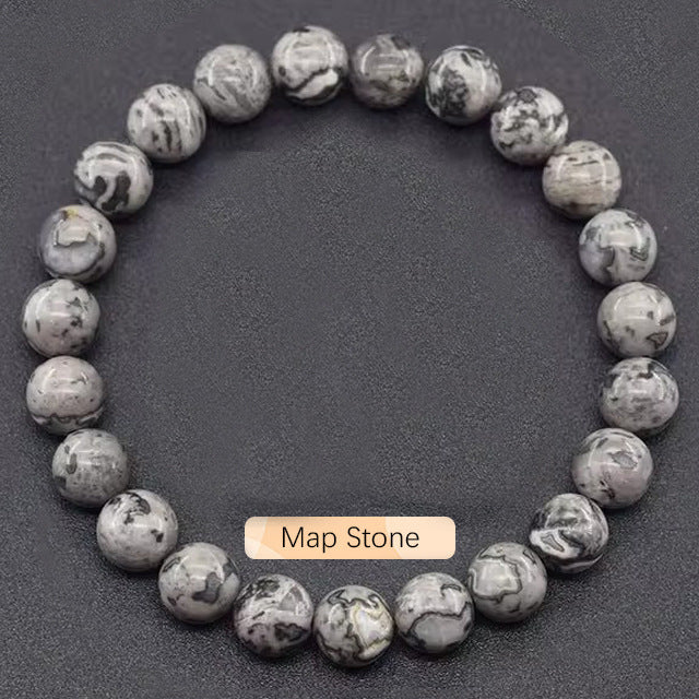 Crystal Bracelet Beads Natural Stone Bracelet Unisex Solid Color Simple Versatile Natural Stone Beads