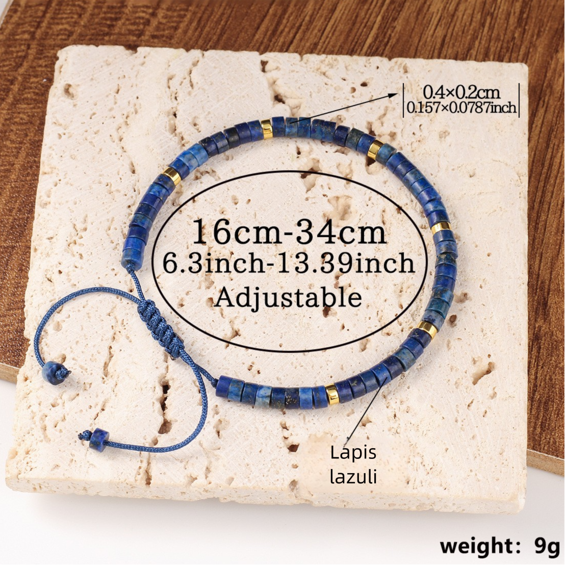 Adjustable Handmade Woven Bracelet Natural Stone Bohemian Colorful Aventurine Purple Braided Bracelet