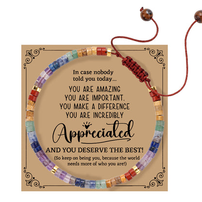 Adjustable Handmade Woven Bracelet Natural Stone Bohemian Colorful Aventurine Purple Braided Bracelet