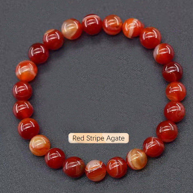 Crystal Bracelet Beads Natural Stone Bracelet Unisex Solid Color Simple Versatile Natural Stone Beads