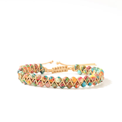 Beaded Bohemian Stone Bracelet Crystal Emperor Stone Natural Stone Bracelet L1857-Emperor Stone Bracelet