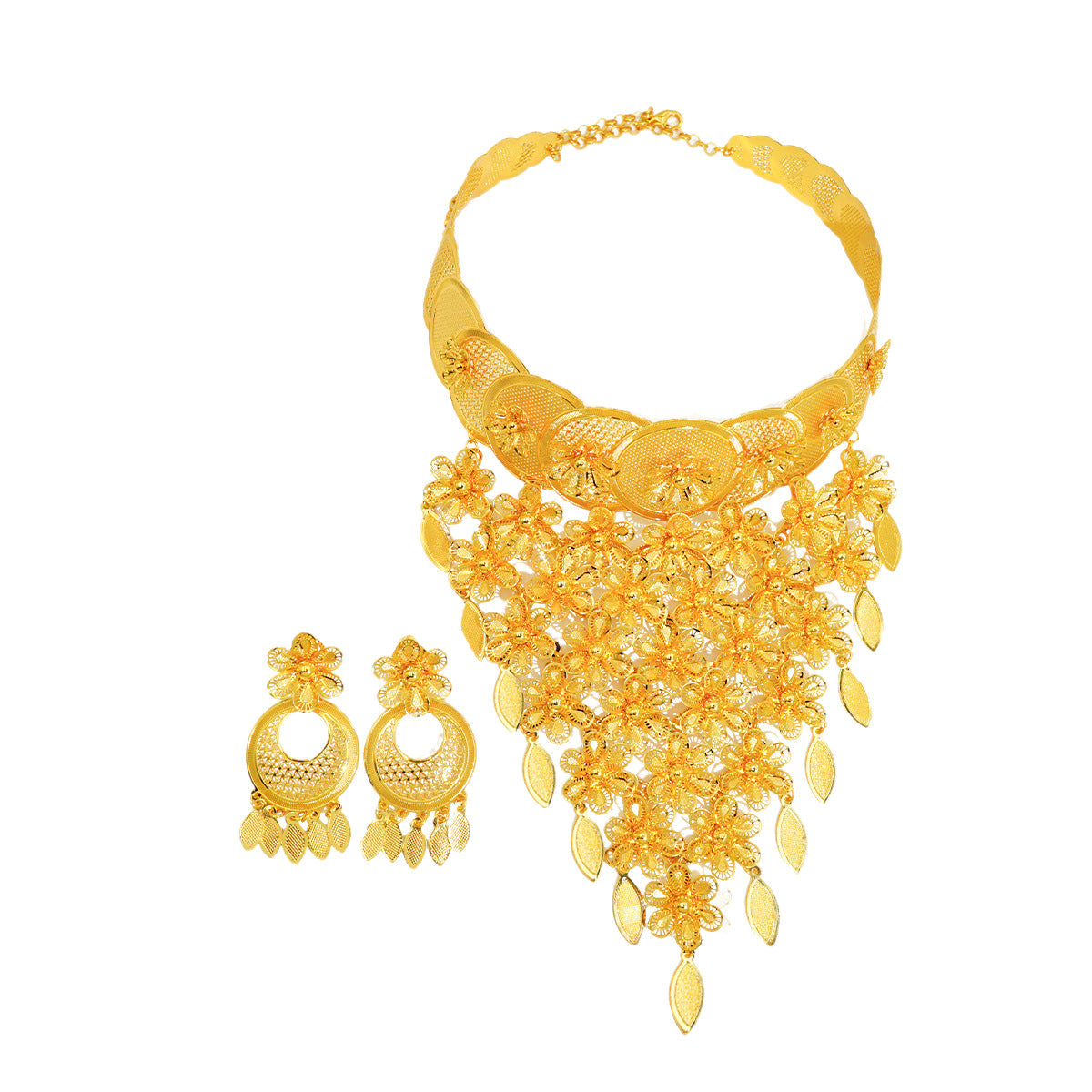 Radiant Dubai Floral Jewelry Set - Wedding Banquet Elegance | iBrilliance