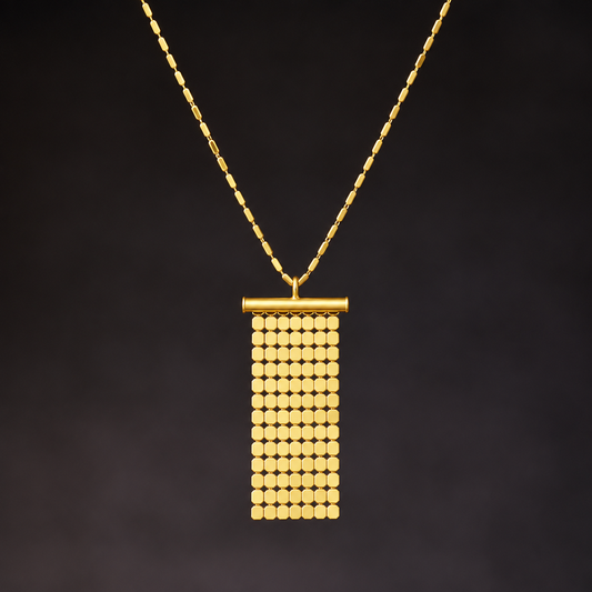 S925 Sterling Silver Sequin Tassel Pendant Necklace | Necklace NK09 Gold Tone Necklace