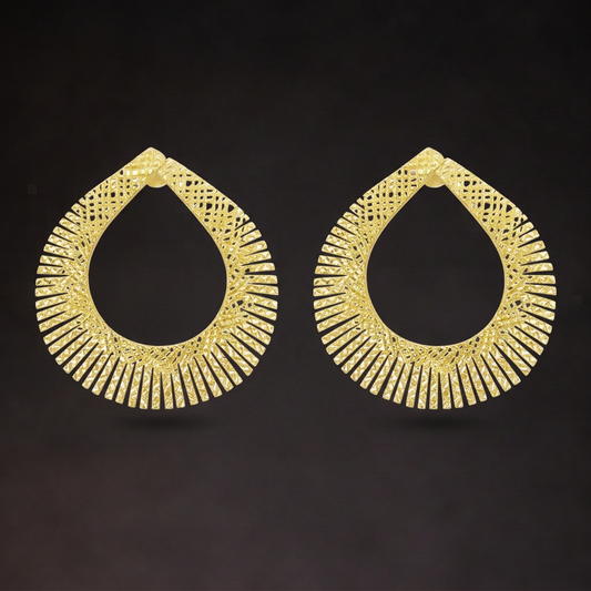 S925 Sterling Silver Ice-Flower Teardrop Earrings | Statement Earrings ER08 Gold Tone Earring