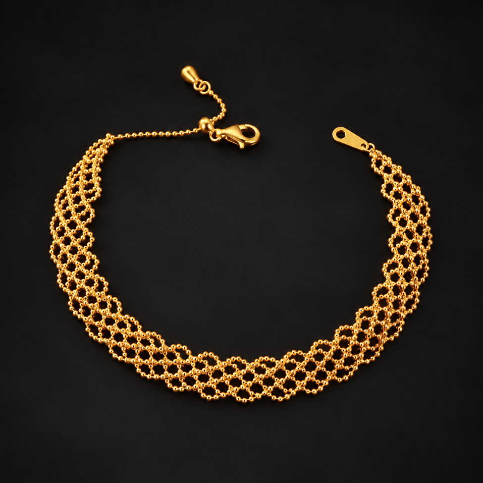 S925 Sterling Silver Double-Sided Lace Bracelet | Woven Bracelet BR08